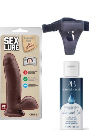 Belden Balamal Kayganlatrc Set Sex Lure Kkrdakl Gereki Dildo - 17.5cm Zenci